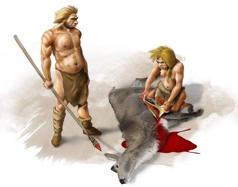 Pareja de neandertales