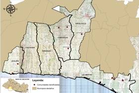 Mapa de situación de la zona de actuación en El Salvador.