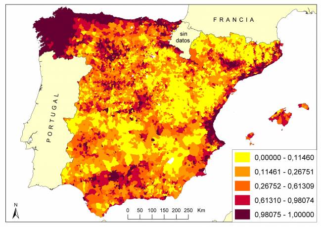 Probabilidad de alta incidencia de incendios forestalas causados por el hombre