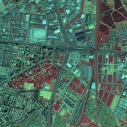 Imagen reconstruida mediante un método creado para el proyecto, en la que cada píxel representa un área de 5 x 5 metros conservando la información de cromatismo.