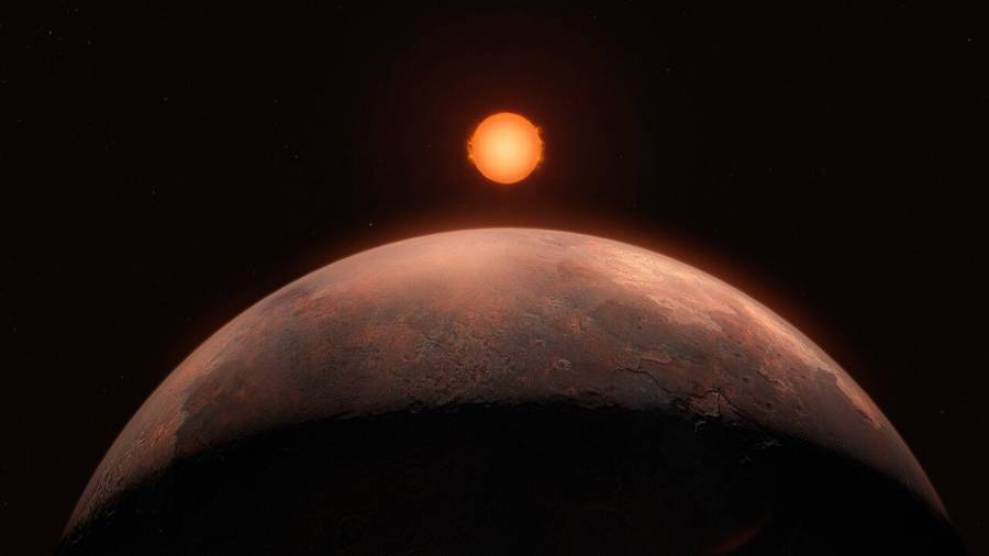 Ilustración del exoplaneta que orbita la estrella de Barnard