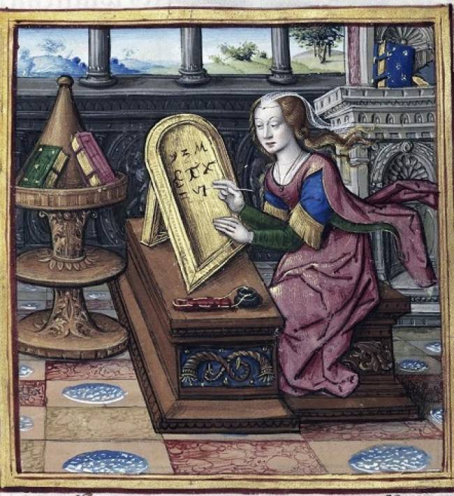 Pintura de una mujer escribiendo. / British Academy