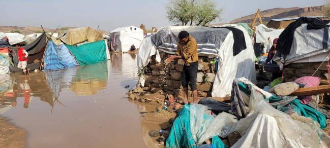 Desplazados internos en la ciudad de Saada. Yemen