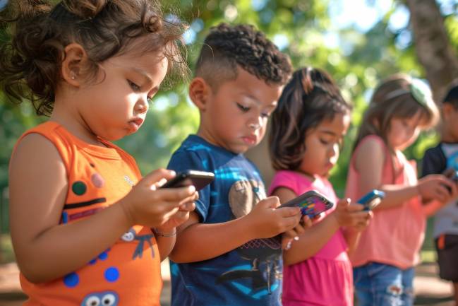 uso de niños pequeños de móviles