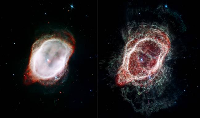 El telescopio espacial James Webb ofrece vistas distintas de la nebulosa del Anillo del Sur