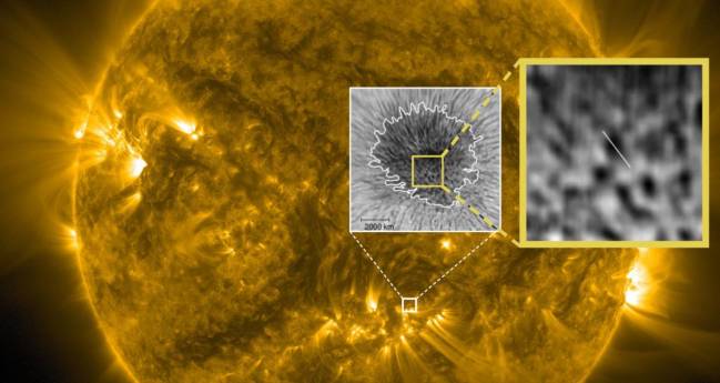 Fotograma de las ondas magnéticas en una mancha solar