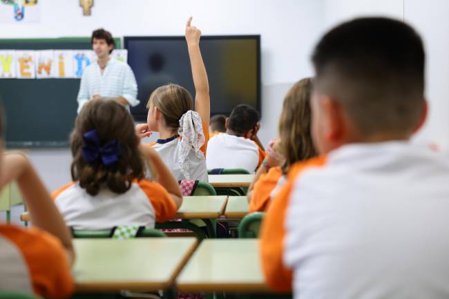 Vista del inicio del curso escolar en un colegio de Toledo