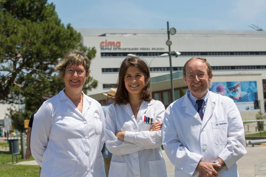 Jackeline Agorreta, Irati Garmendia y Luis Montuenga, coordinadores de la investigación