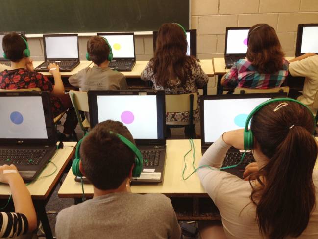 Una de las aulas donde se realizaron los tests del proyecto Breathe de ISGlobal.