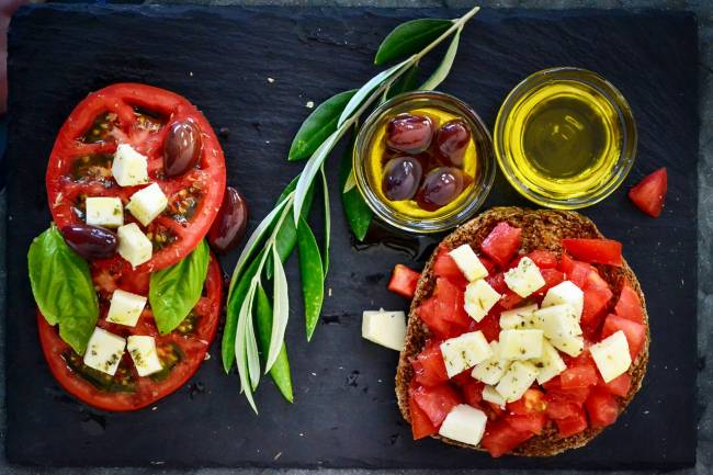 tomates y aceite de oliva