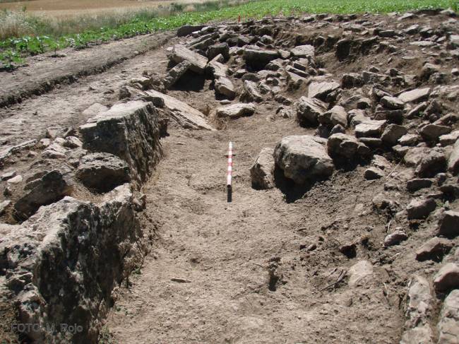 Imagen de los restos de la galería hallados en Alcubilla de las Peñas (Soria).