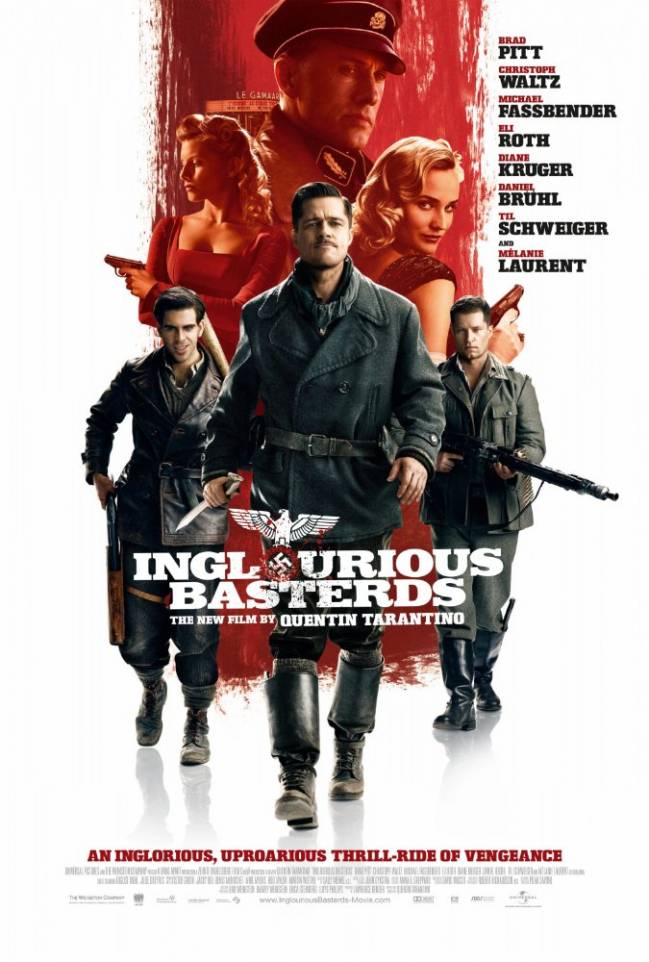 Cartel oficial de la película Malditos Bastardos. / Universal.