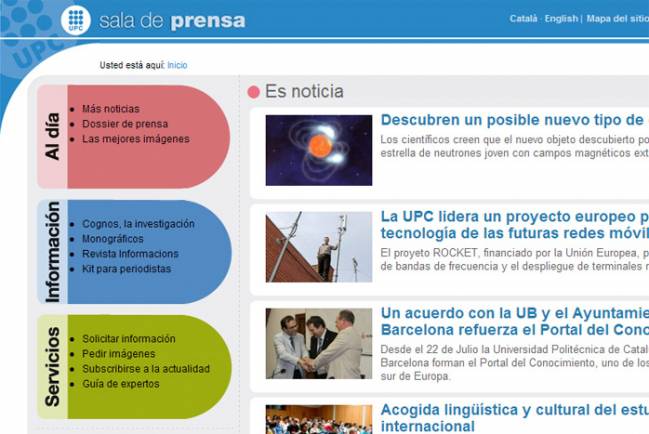 Nueva Sala de prensa digital de la UPC