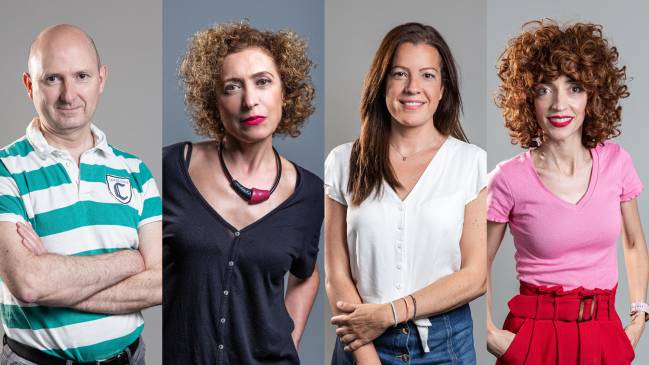 Los periodistas científicos Enrique Sacristán, Ana Hernando, Eva Rodríguez y Verónica Fuentes de SINC