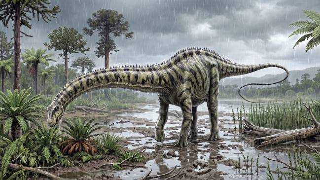 Ilustración de diplodocus. 