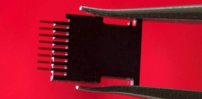 Fotografía del biosensor, de medio milímetro de longitud. / Joan Costa / CSIC Comunicación
