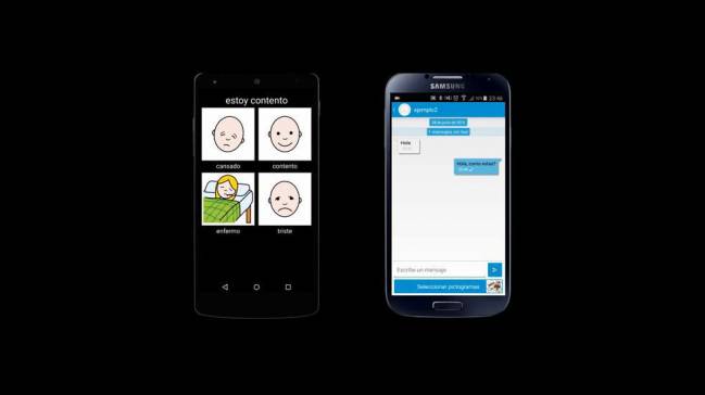 La aplicación de mensajería instantánea está basada en pictogramas. / Universidad de Vigo