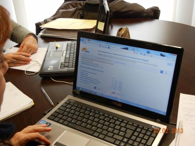 Prueba de verificación de Gades por un terapeuta del Centro de Intervención del Lenguaje. Autor: Mª Luisa Martín Ruiz.