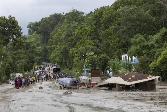 Consecuencias de la riada que afectó a Nepal. 