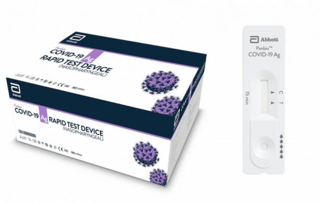 Imagen del test de antígenos de la farmacéutica Abbot 