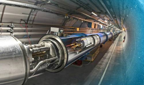 Recreación artística del túnel del LHC