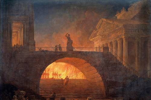 ‘El incendio de Roma’, de Hubert Robert. / Wikipedia