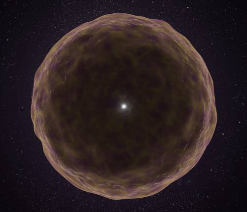 Ilustración artística de la supernova carente de sus capas superficiales