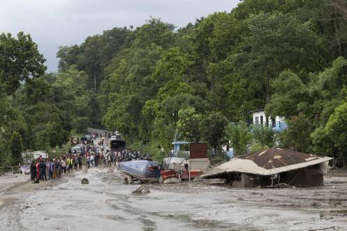 Consecuencias de la riada que afectó a Nepal. 