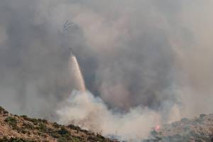 En la imagen de archivo, aeronaves del servicio de Bomberos trabajan en la extinción de un incendio en Málaga (España). / EFE/Gregorio Marrero