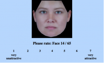 Pantallazo del experimento online  "Rate That Face"