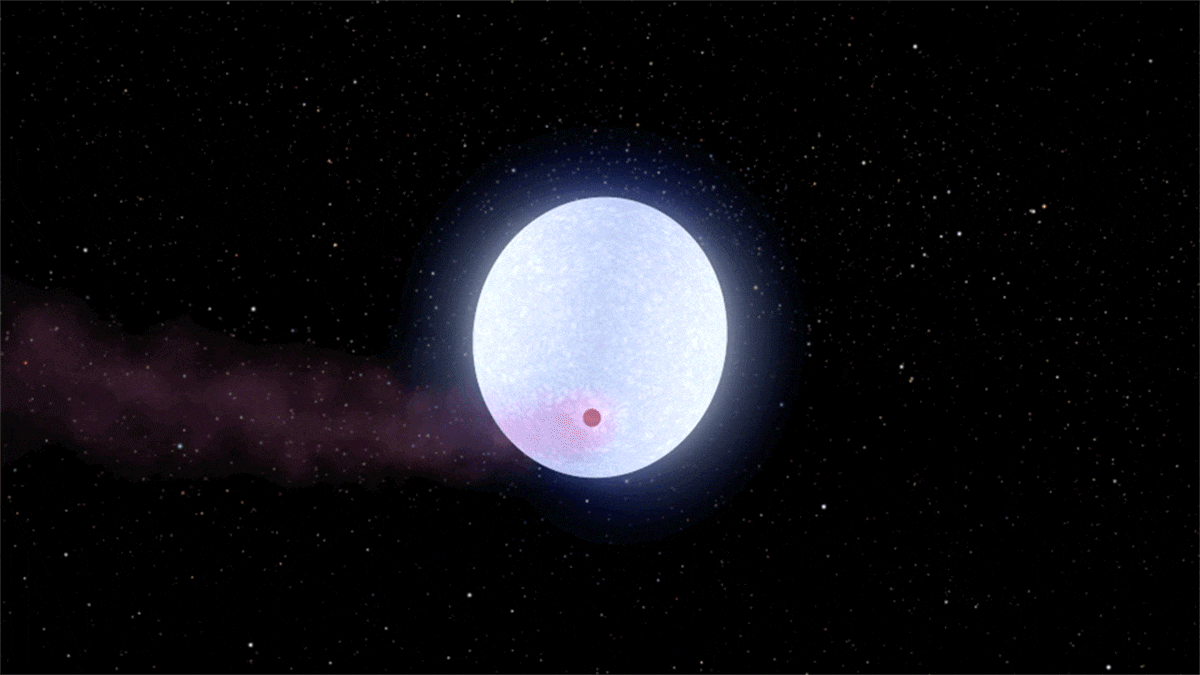 Animación del exoplaneta KELT-9b alrededor de su estrella