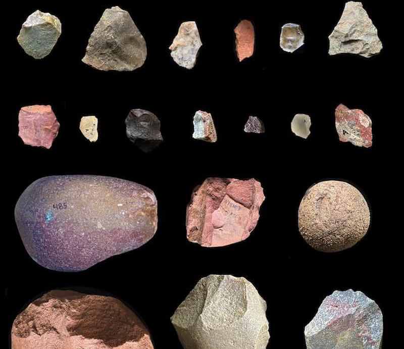 Herramientas de piedra hechas de una variedad de materias primas. / E Finestone y J.S. Oliver, Proyecto de Paleoantropología de la Península de Homa