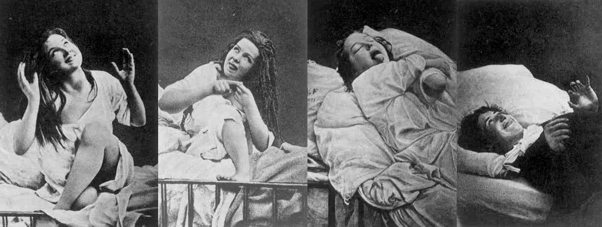 Pacientes del hospital La Salpêtrière de París. Wikimedia Commons