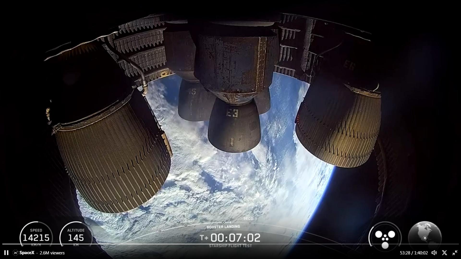 El cohete Starship alcanza la órbita terrestre antes de romperse y caer al Océano Índico 