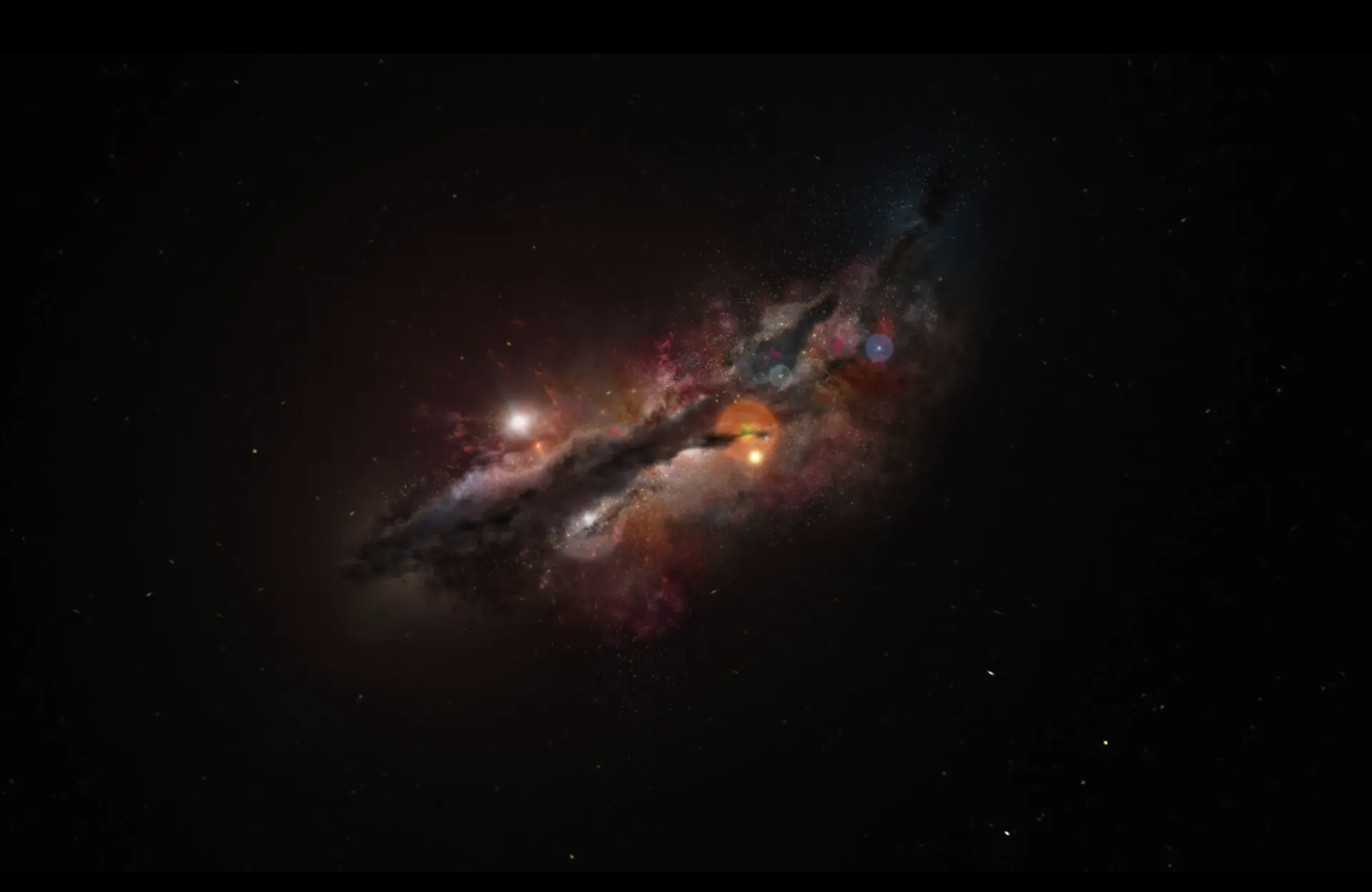 El supertelescopio ALMA detecta por primera vez el gas que alimentó a las galaxias primitivas