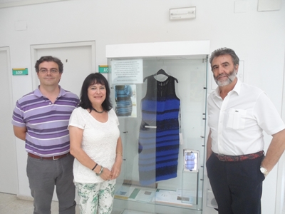 Vestido azul y negro real on sale