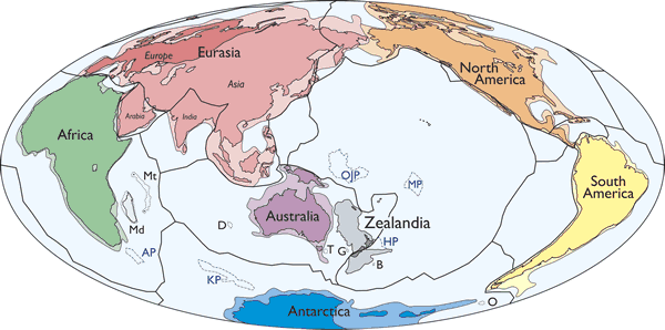Mapa de los ocho continentes / GSA Today